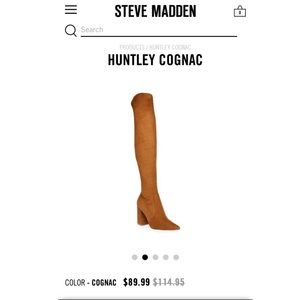 Steve Madden Huntley Cognac Thigh High Boots Boho